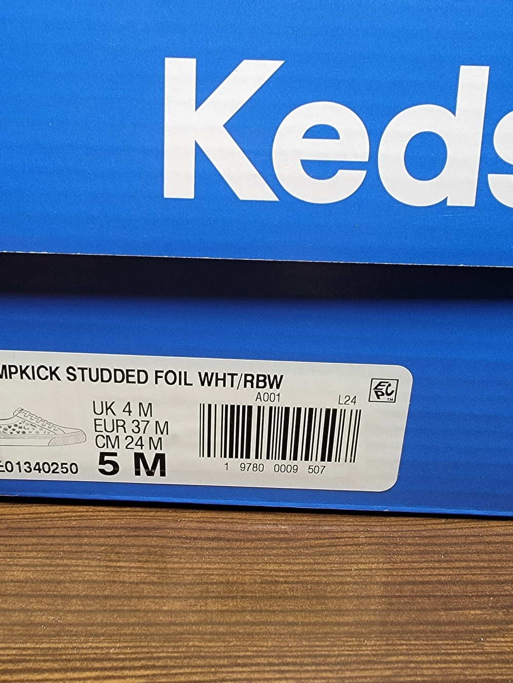 Keds Jumpkick Studded Foil Girls Sneakers - Size 5 Big Kid - Picture 5 of 5